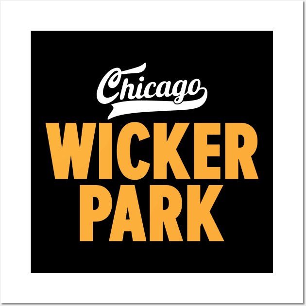 Wicker Park Chicago Minimal Logo Design - Chicago Neighborhood Series Wall Art by Boogosh